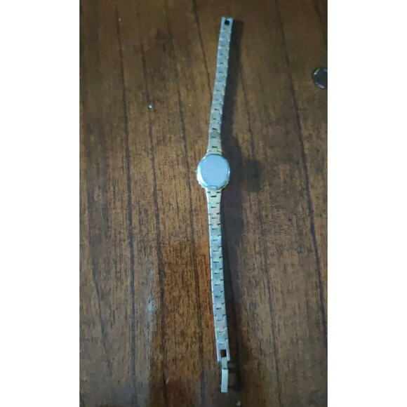 Vtg Lady’s Waltham Watch Oval Cluster Stainless Steel Japan For Parts Or Repair